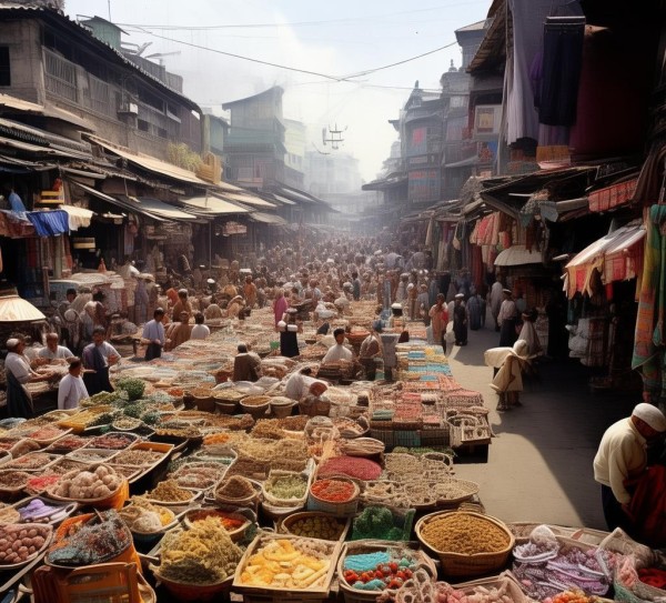 商贸之城，市场与贸易的动态与影响